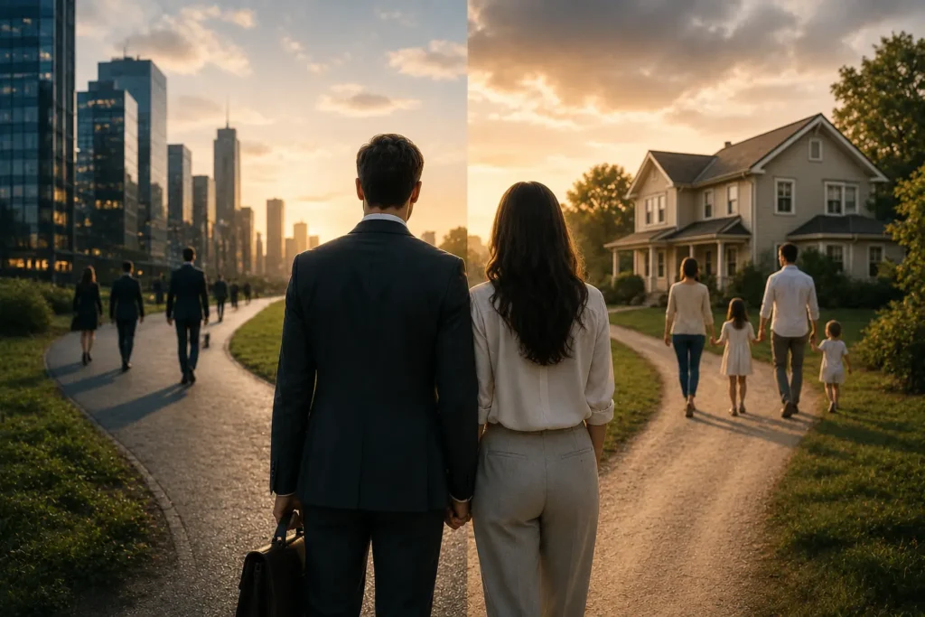 marriage and career concept