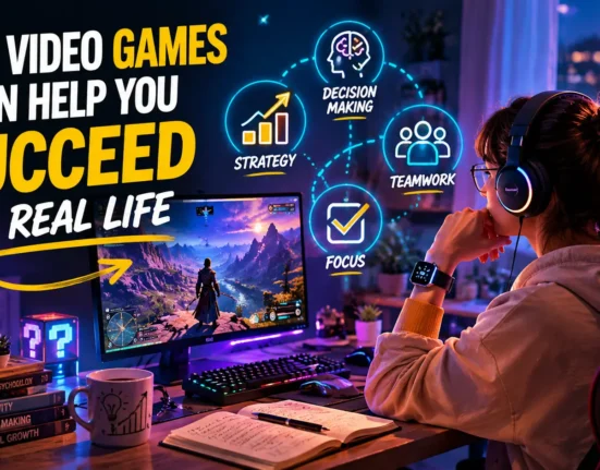 gamer playing strategy video game