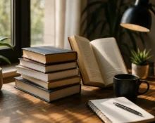 stack of self improvement books