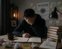exhausted student losing motivation