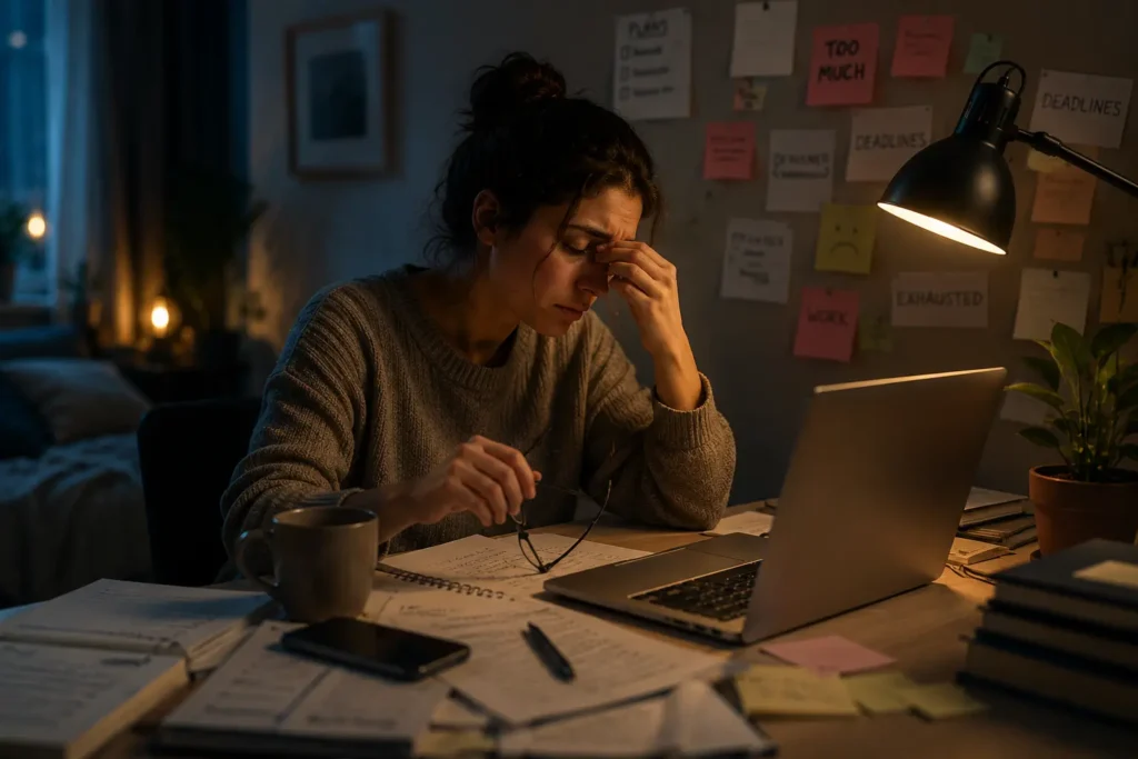 mental burnout and stress concept
